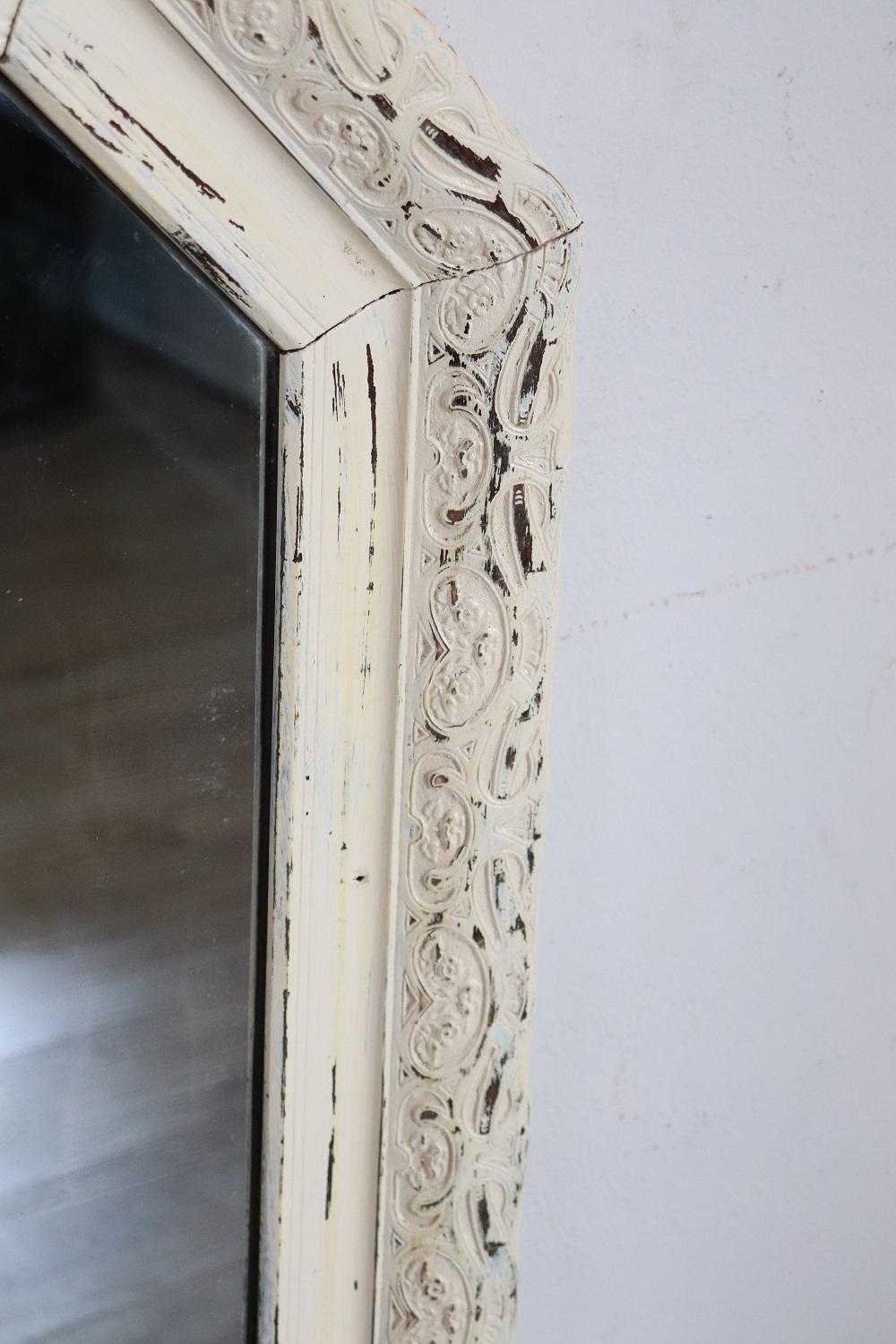 Vintage Lacquered Wood Wall Mirror For Sale 2