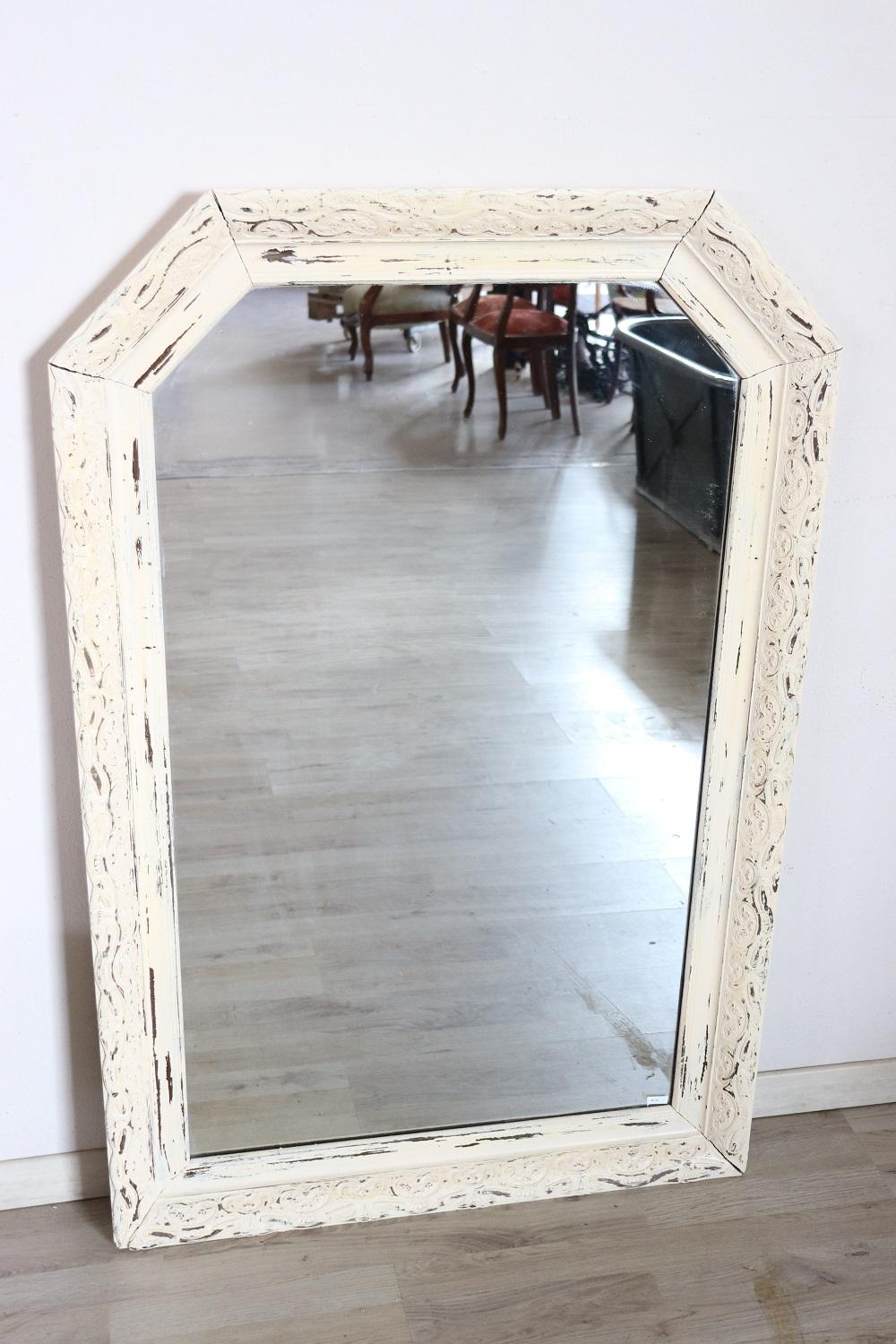 Vintage Lacquered Wood Wall Mirror For Sale 3