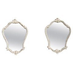 Vintage Lacquered Wood Wall Mirror, Set of Two