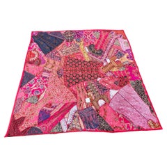 Vintage Ladakh 'Little Tibet' Boho Patchwork Hippie Bedspread 220x220 cm