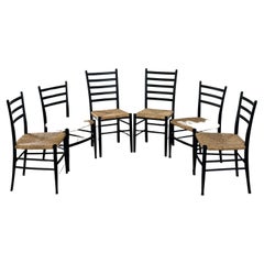 Vintage ladder back chairs made in italy-set of six