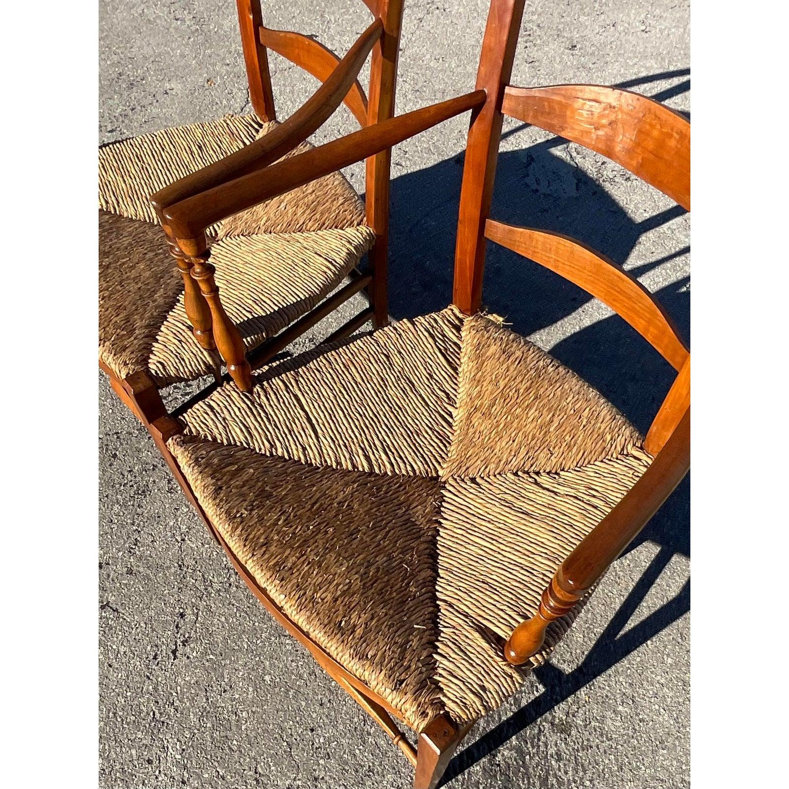 ladder back chair with rush seat