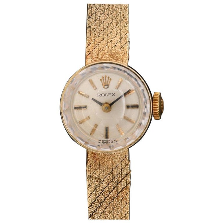 Vintage Ladies 14 Karat Yellow Gold Rolex Cocktail Wristwatch With Original Box For Sale At 1stdibs