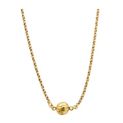 Vintage Damen 14K Gelbgold Magnet Perlen-Anhänger Halskette