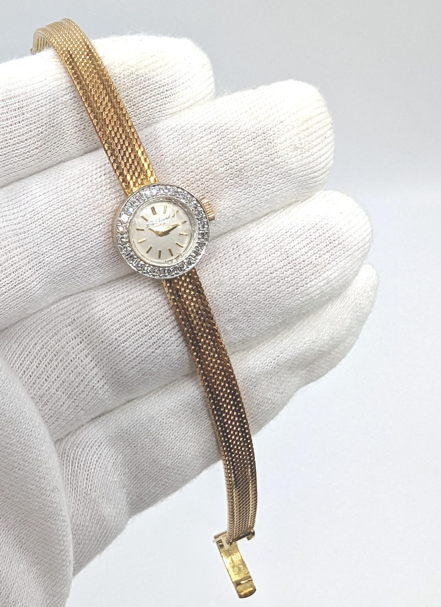 Vintage Ladies Chopard 18k Rose/Pink Gold Diamond Watch Solid Gold Mesh Bracelet 4