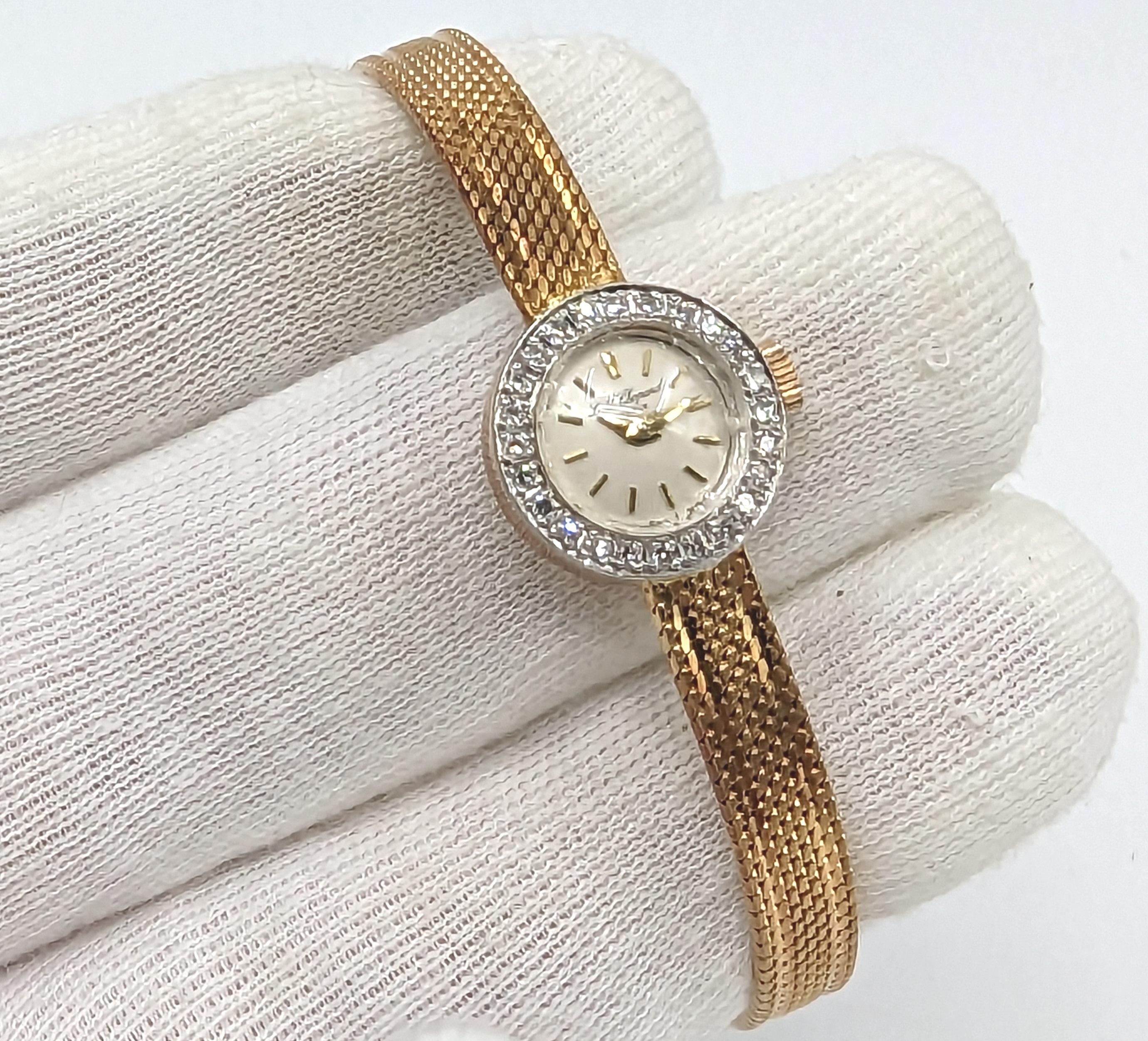 Vintage Ladies Chopard 18k Rose/Pink Gold Diamond Watch Solid Gold Mesh Bracelet In Good Condition In Richmond, CA