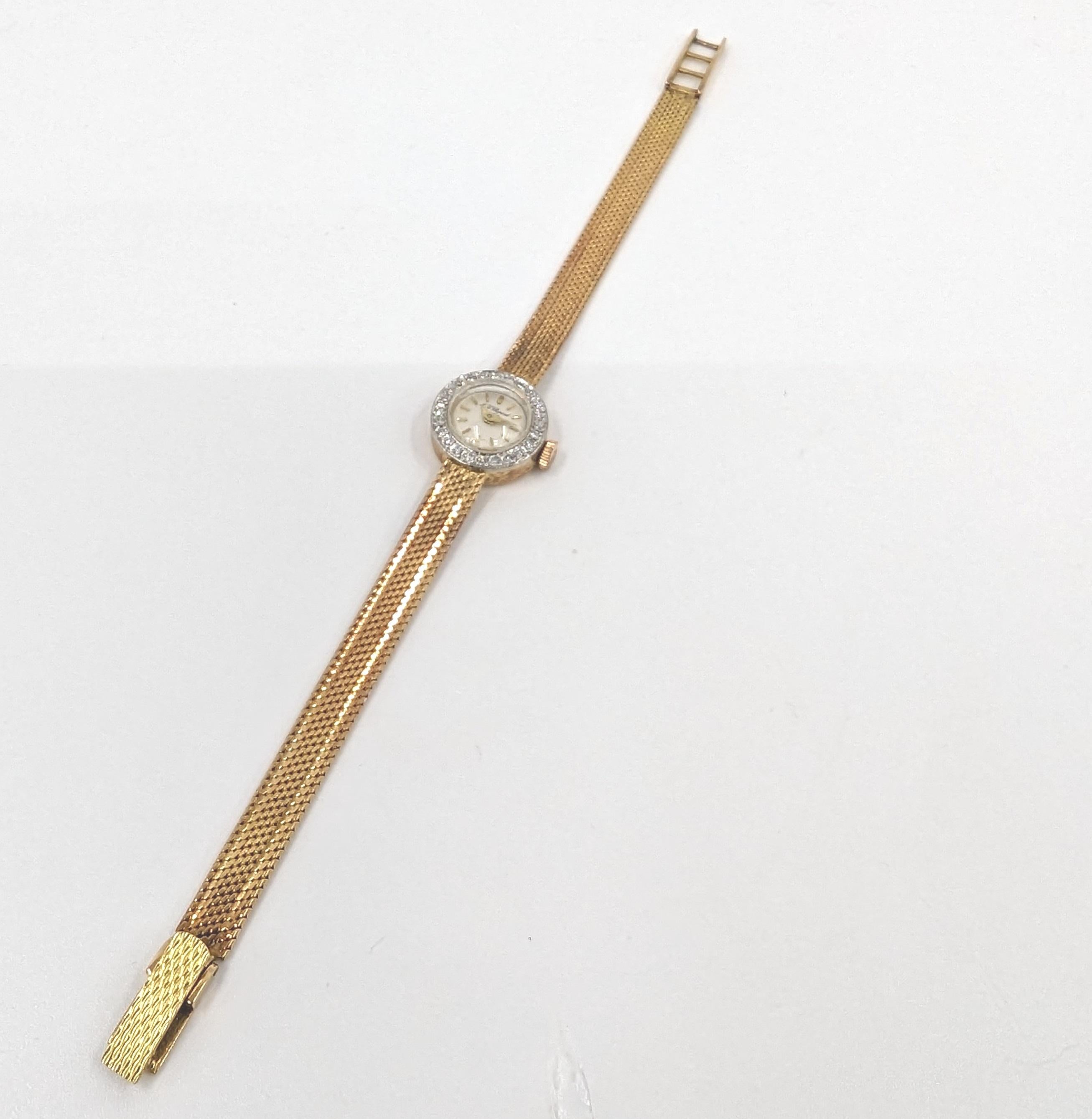 Vintage Ladies Chopard 18k Rose/Pink Gold Diamond Watch Solid Gold Mesh Bracelet 3
