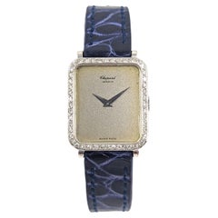 Vintage Ladies Chopard 18k White Gold Diamond Watch Rare JLC Deployment Clasp ref 8/6495