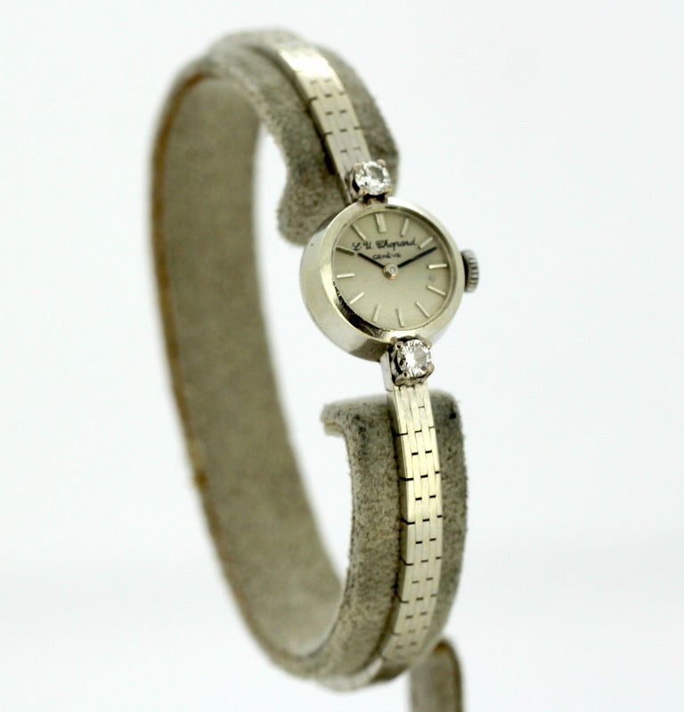 Vintage Ladies Chopard Wristwatch in Full 18 Karat White Gold, circa