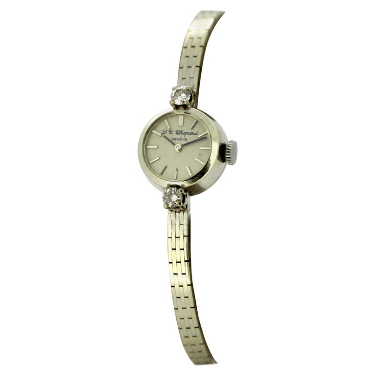 Vintage Ladies Chopard Wristwatch in Full 18 Karat White Gold, circa