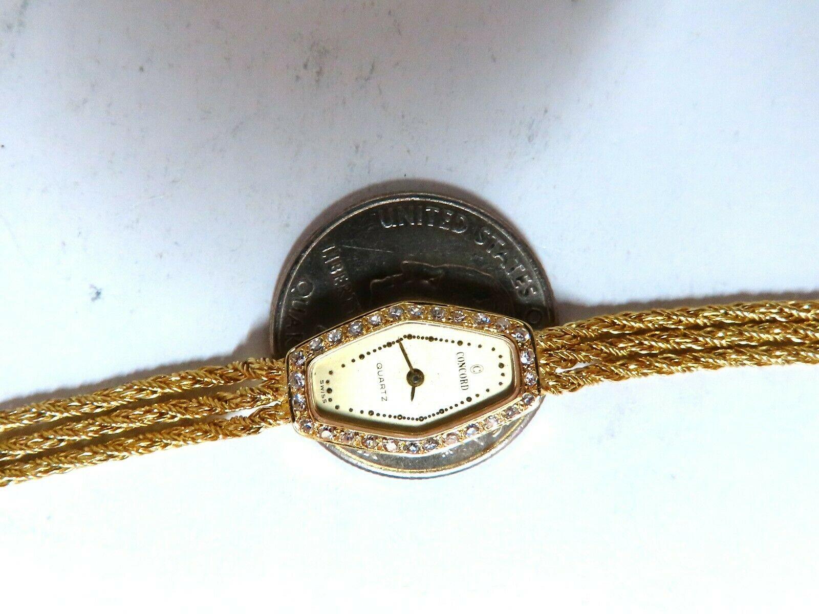 Vintage Ladies Concord Swiss Quartz .30 Carat Diamonds Watch In Excellent Condition In New York, NY