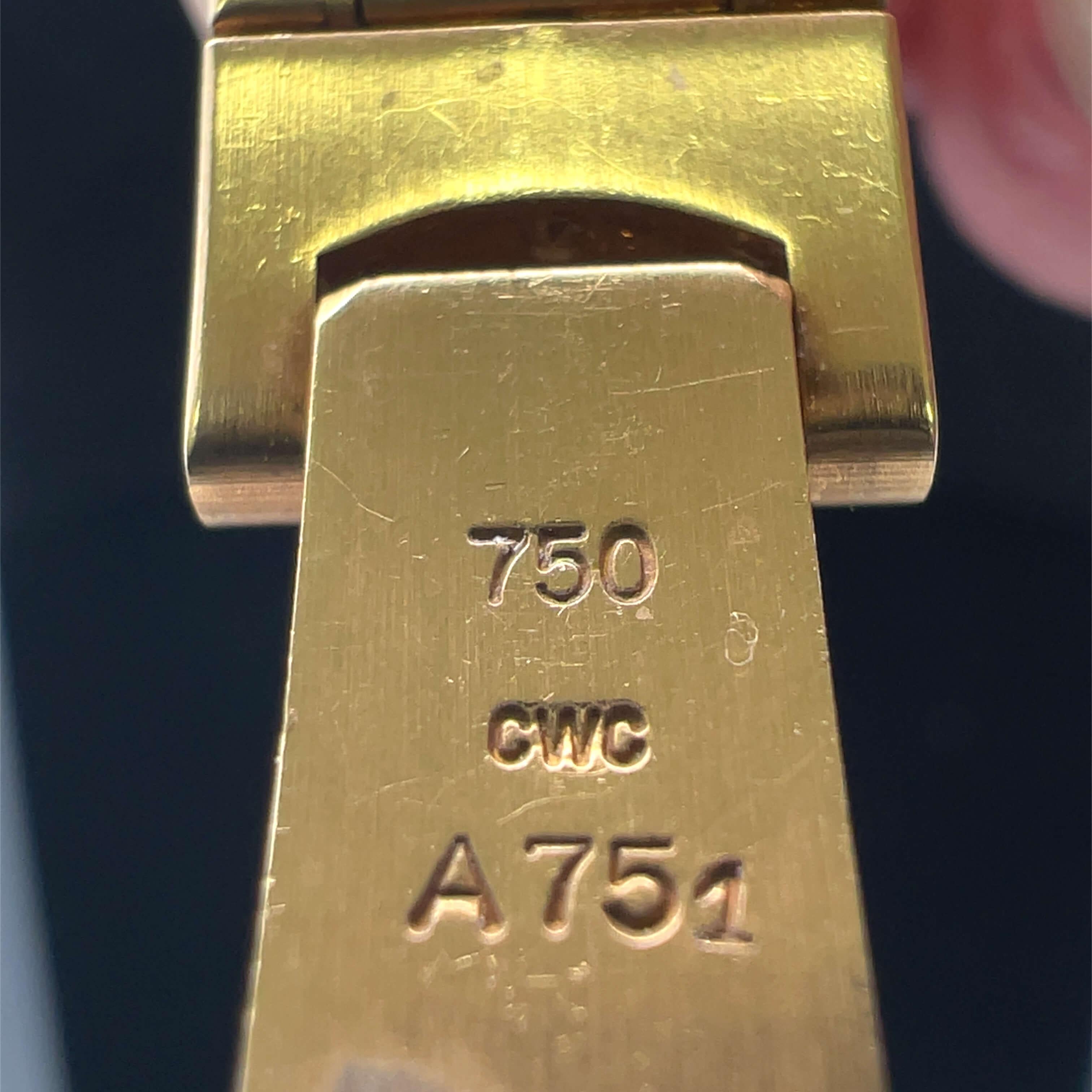 Women's or Men's Vintage Ladies Corcord 18k Yellow Gold & Diamond Set Watch Circa 1980s For Sale
