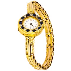 Vintage Ladies Diamond and Sapphire 18 Carat Gold Watch Vintage Ladies Diamond and Sapphire 18 Carat Gold Watch