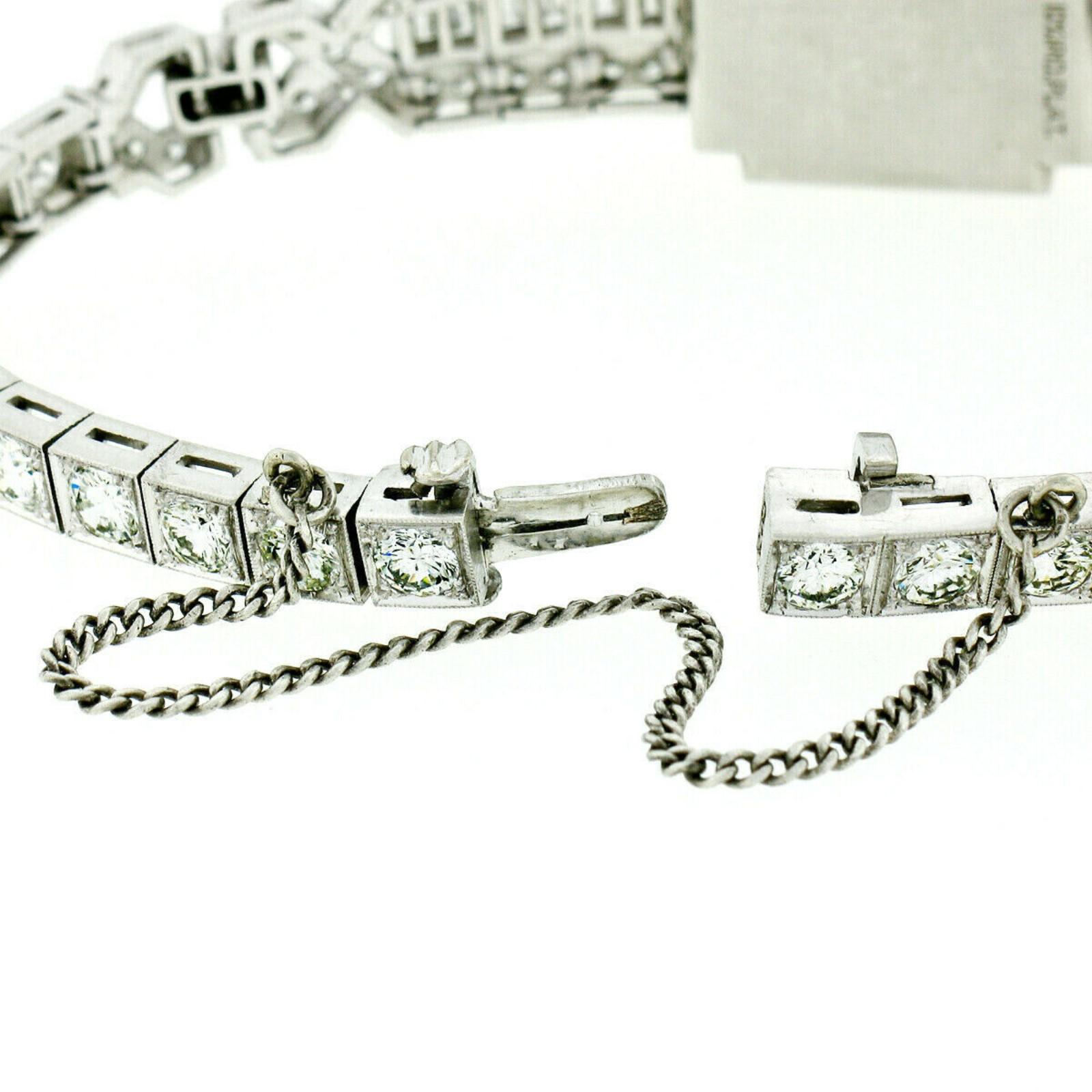 Vintage Ladies Hamilton Wristwatch 7.79ctw Fine Diamond Platinum Case Bracelet 1