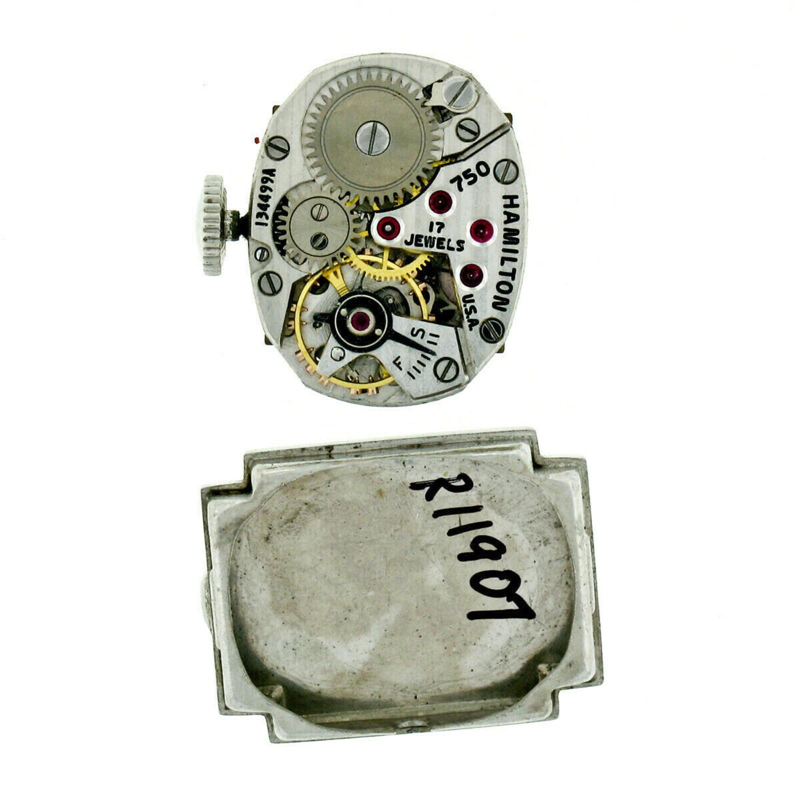 Vintage Ladies Hamilton Wristwatch 7.79ctw Fine Diamond Platinum Case Bracelet 2