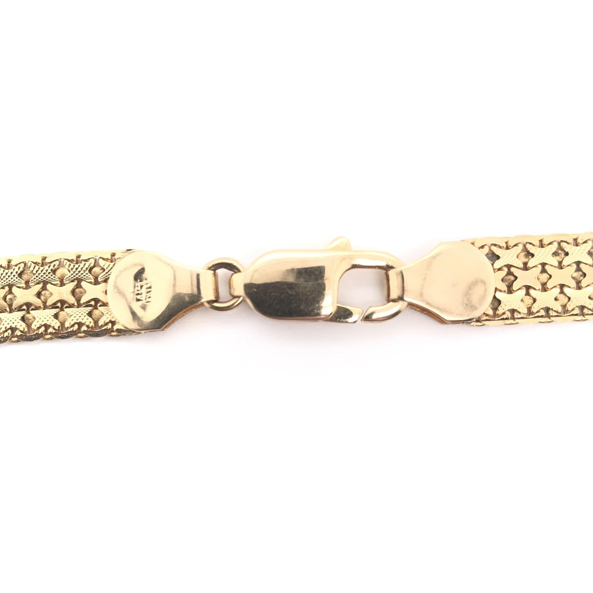Italienische 14 Karat Gelbgold Vintage Damen-Halskette 1
