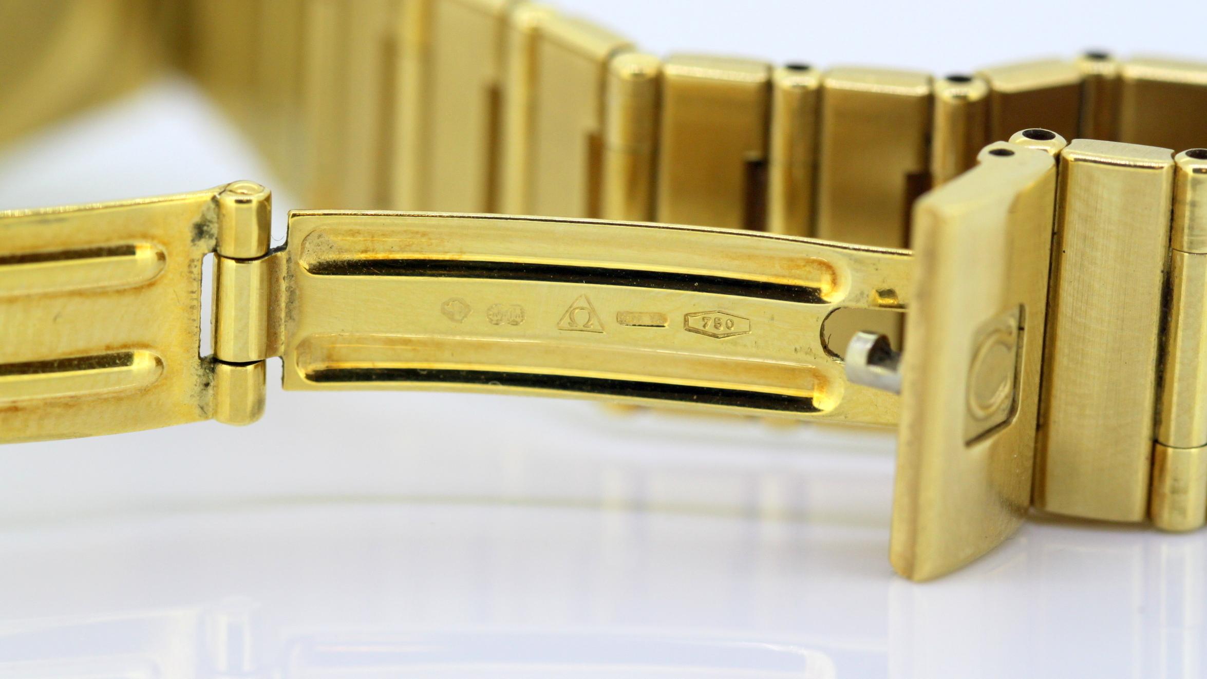 Vintage Ladies Omega Constellation Quartz Wristwatch Full 18 Karat Gold ...