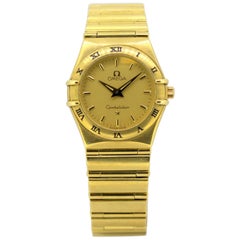 Vintage Ladies Omega Constellation Quartz Wristwatch Full 18 Karat Gold, 1998