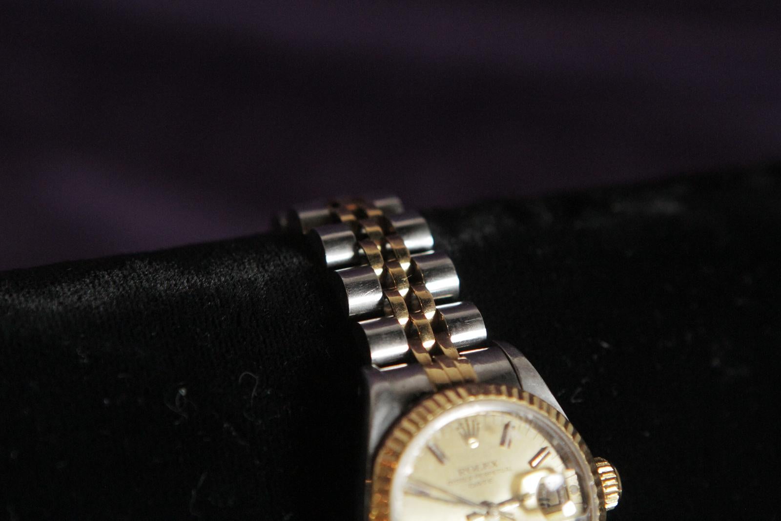 Swiss Vintage Ladies Oyster Perpetual 14-Karat Gold and Stainless Rolex Watch