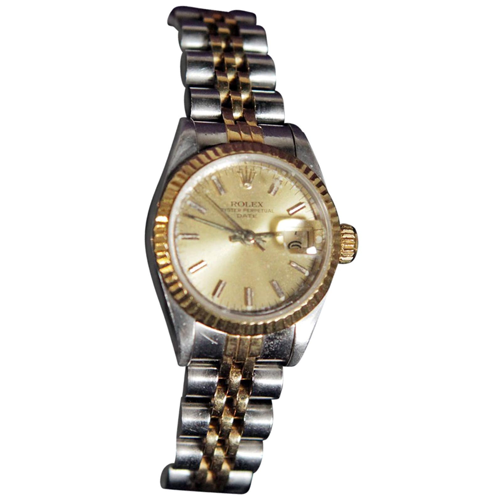 Vintage Ladies Oyster Perpetual 14-Karat Gold and Stainless Rolex Watch