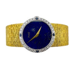 Vintage Ladies Piaget Gold Lapis-Lazuli and Diamond Cocktail Watch