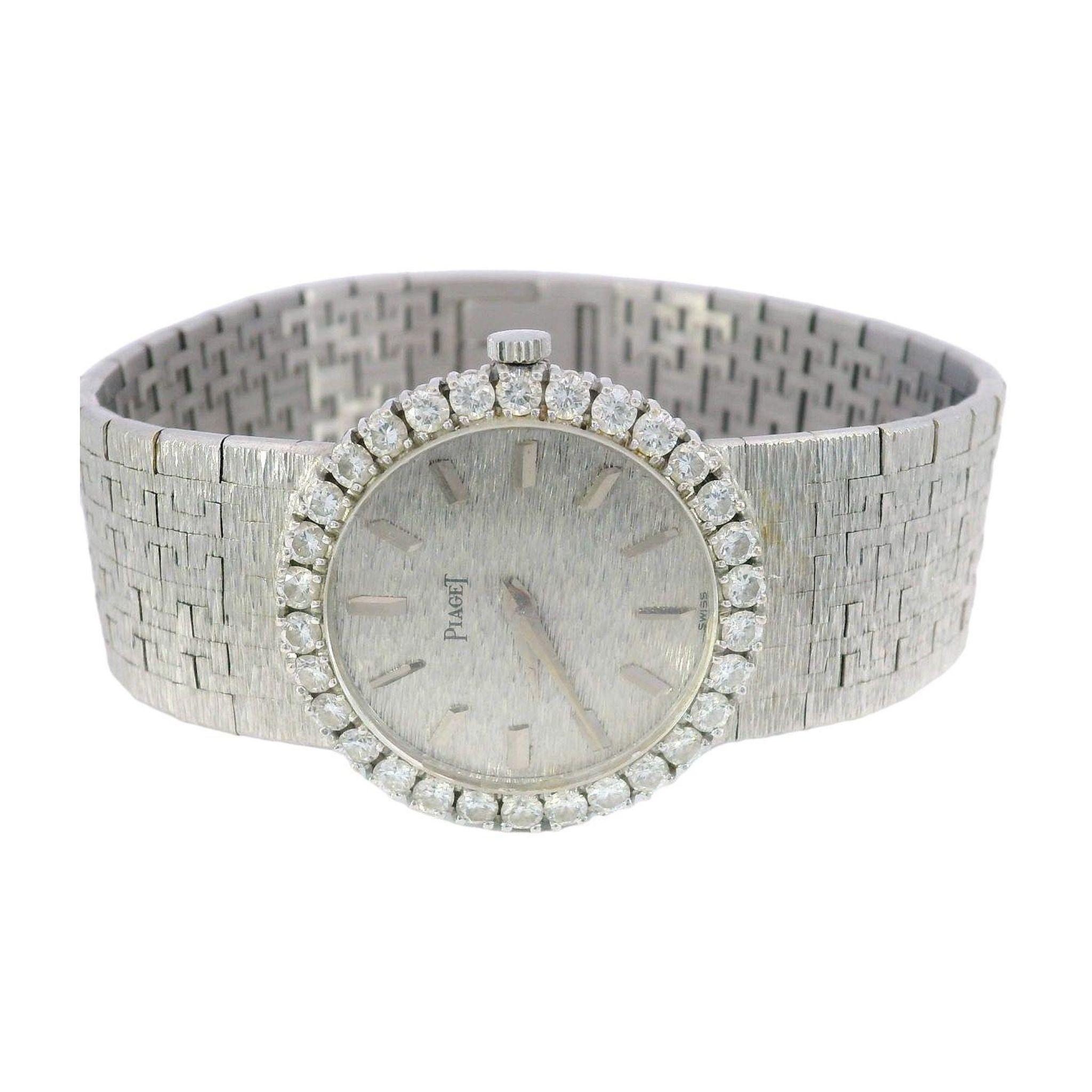 Vintage Ladies Piaget Watch in 18K White Gold Watch with Diamond Bezel 2
