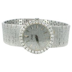 Vintage Ladies Piaget Watch in 18K White Gold Watch with Diamond Bezel
