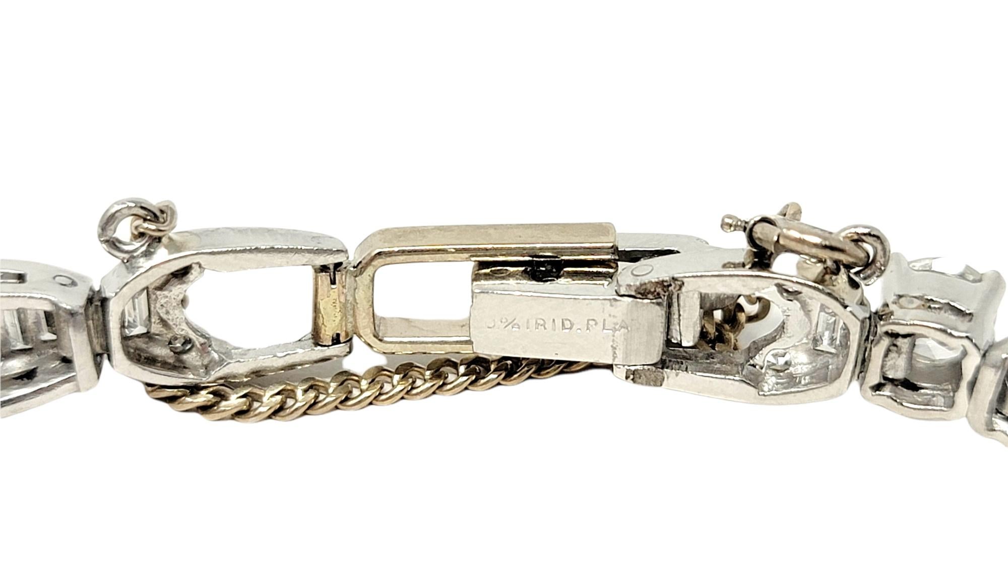 Montre-bracelet vintage pour femme à maillons en platine et diamants 9,23 carats au total en vente 4