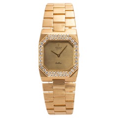 Vintage Ladies Rolex Cellini 27MM X 36MM 4651 Pave Diamond Bezel 18K Gold Watch