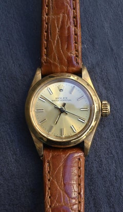 Vintage Ladies Rolex Oyster Perpetual 26mm 18k Yellow Gold Ref. 6718
