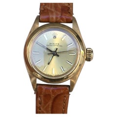 Vintage Ladies Rolex Oyster Perpetual 26mm 18k Yellow Gold Ref. 6718