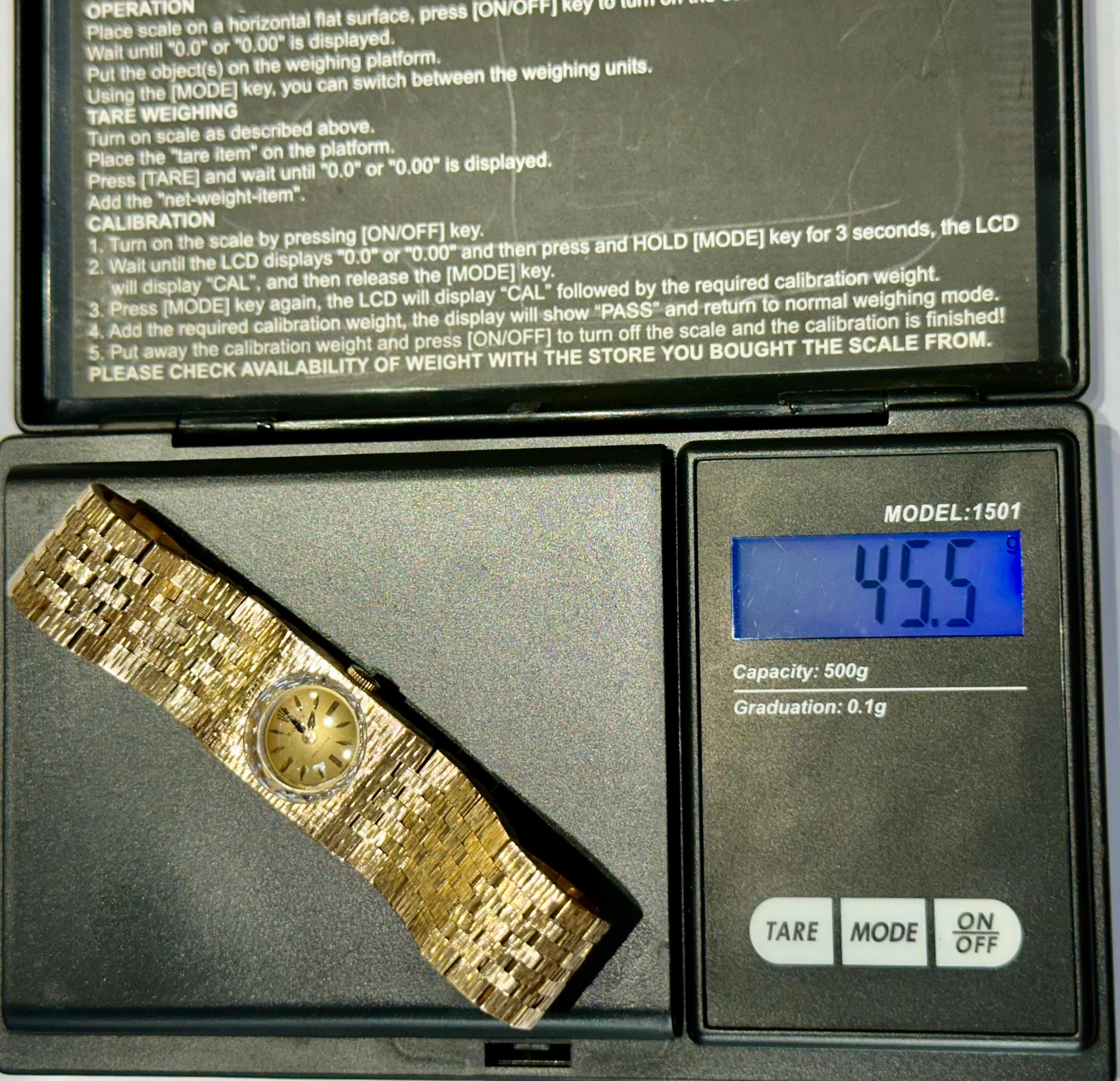 Vintage Ladies Rolex Precision 18K Ref. #2604 1950's Champagne Dial, Cal. # 1400 For Sale 1