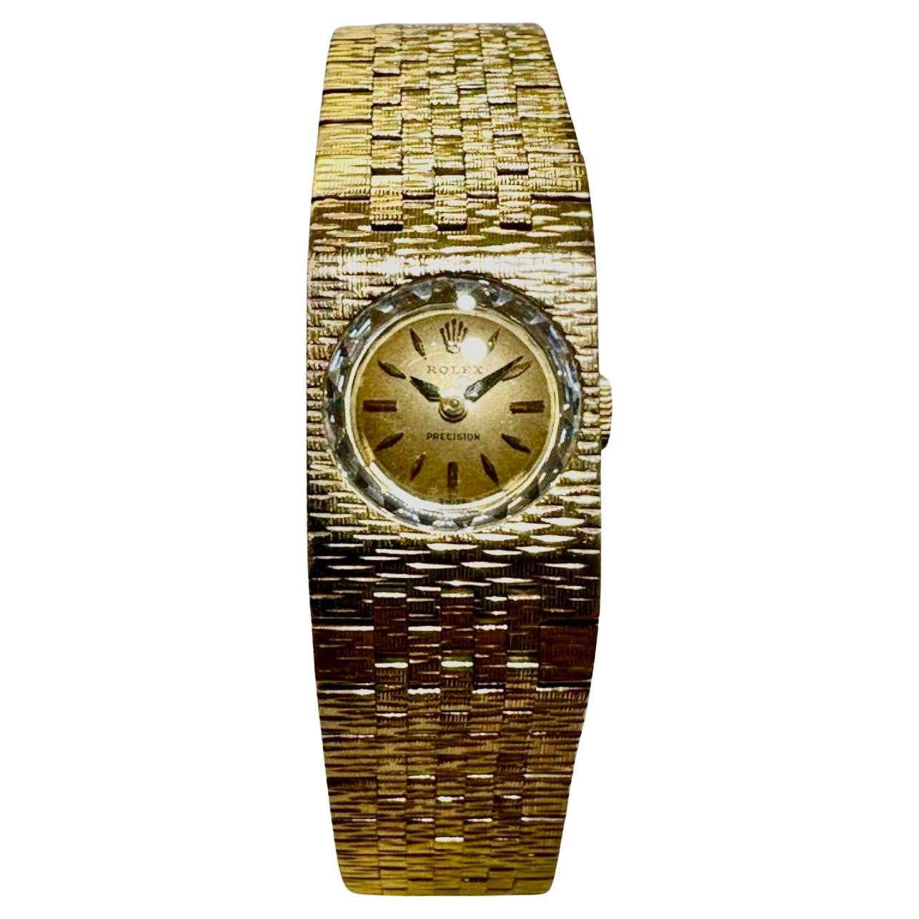 Vintage Ladies Rolex Precision 18K Ref. #2604 1950's Champagne Dial, Cal. # 1400