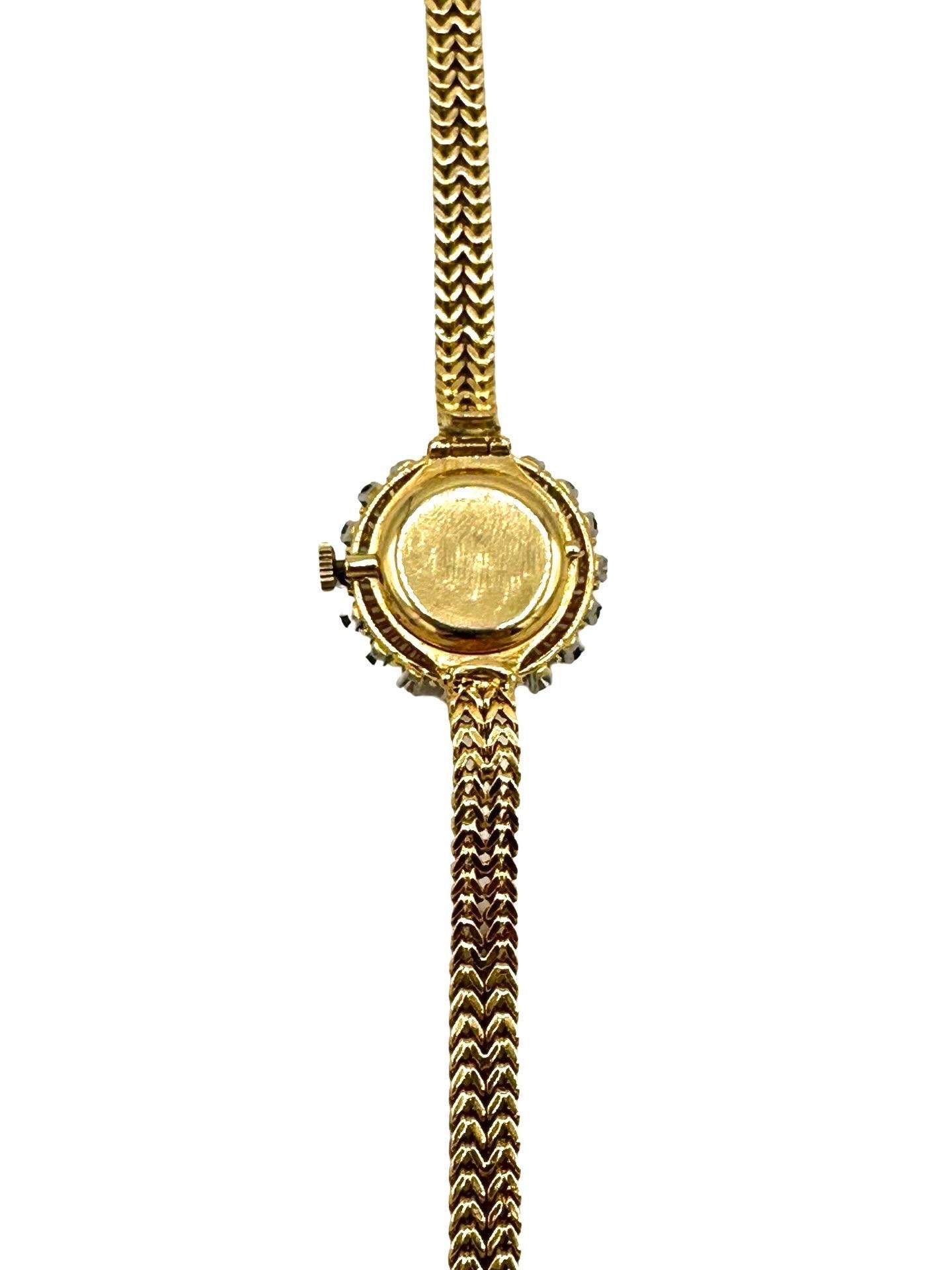 Vintage Ladies Rolex w/ Diamond Sapphire & Emerald in 18K w/ Clips For Sale 2