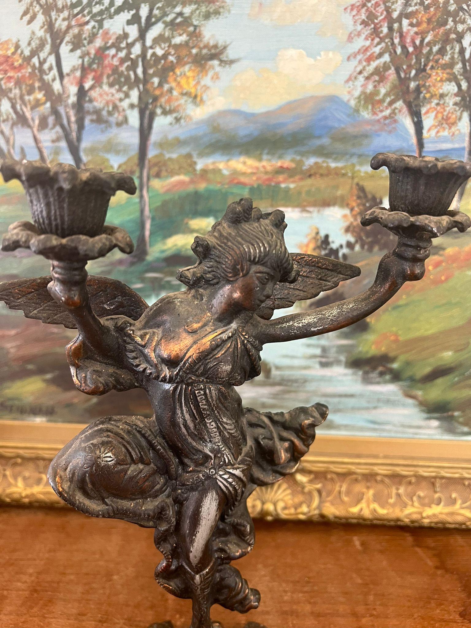 Bronze Vintage Lady Dancing decorative Candle holder Art Nouveau Style. For Sale
