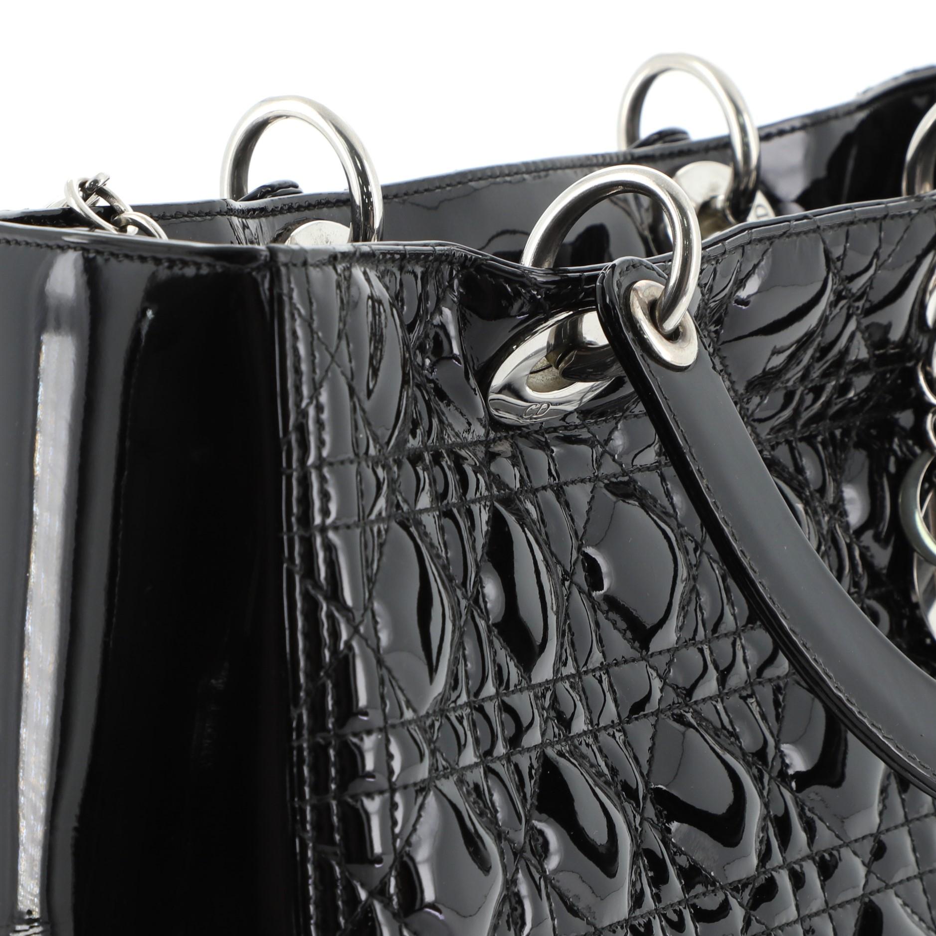 Vintage Lady Dior Bag Cannage Quilt Patent Large 2
