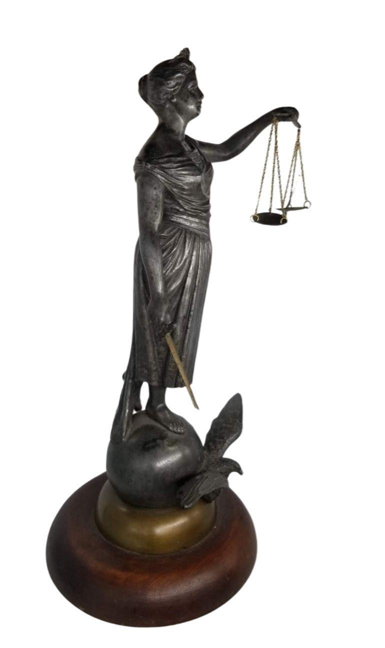 Contemporary Vintage Lady Justice Resolute, sculpture For Sale