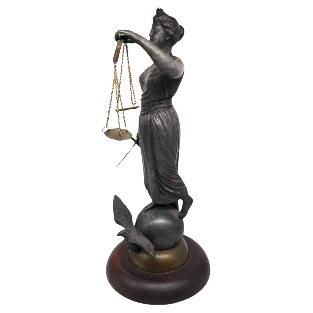 Vintage Lady Justice Resolute, sculpture For Sale