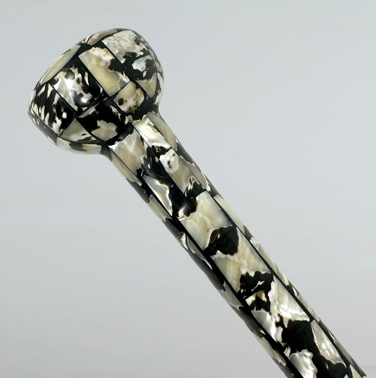 20th Century Vintage Lady's Gentleman's Mother of Pearl Traveling Walking Swagger Stick Cane  For Sale