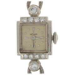 Vintage LaFemme Ladies Diamond Watch, Platinum and 14k Gold Quartz 2yr. Wnty