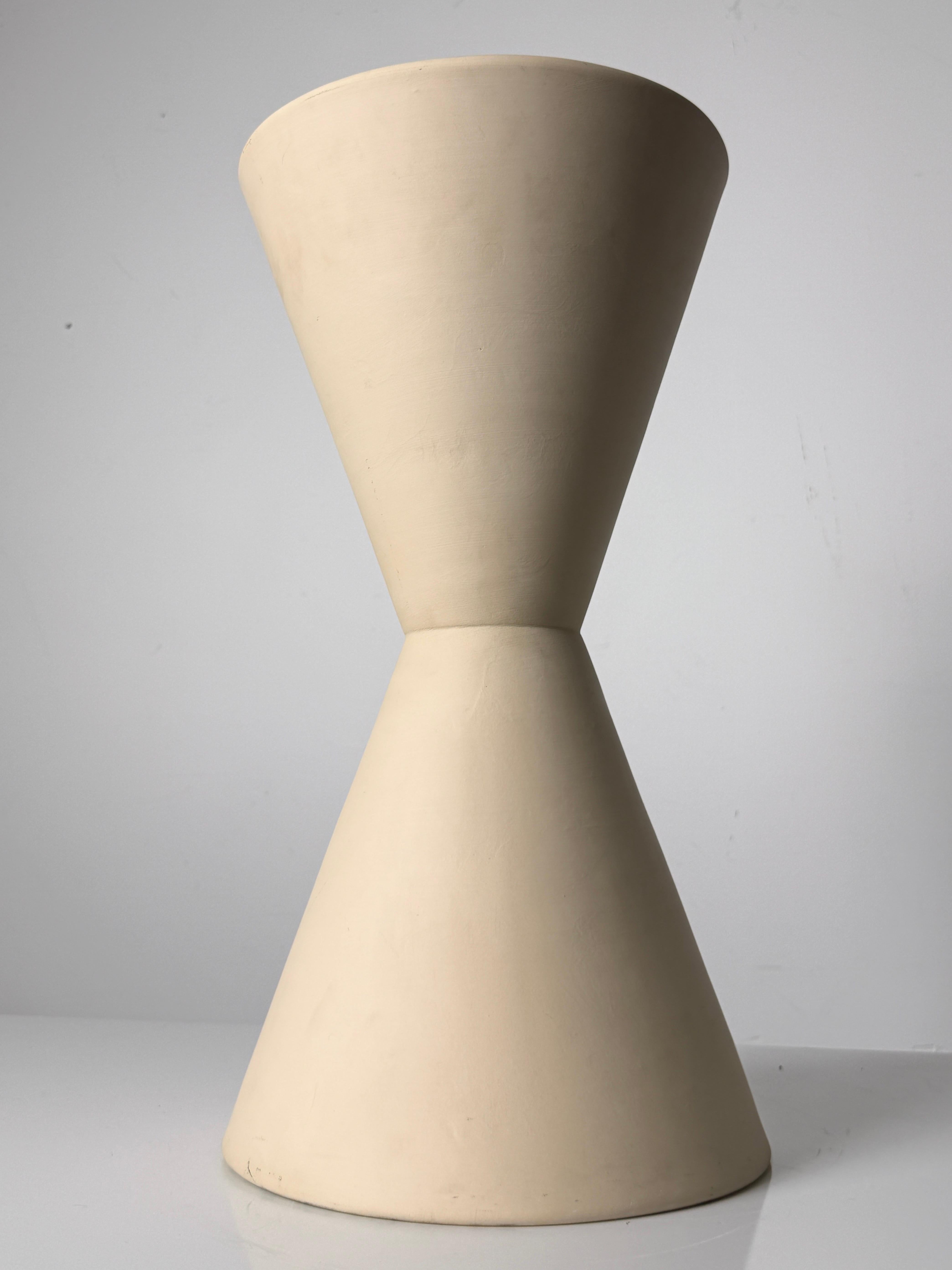20th Century Vintage Lagardo Tackett Architectural Pottery Double Cone Planter Bisque Ceramic For Sale
