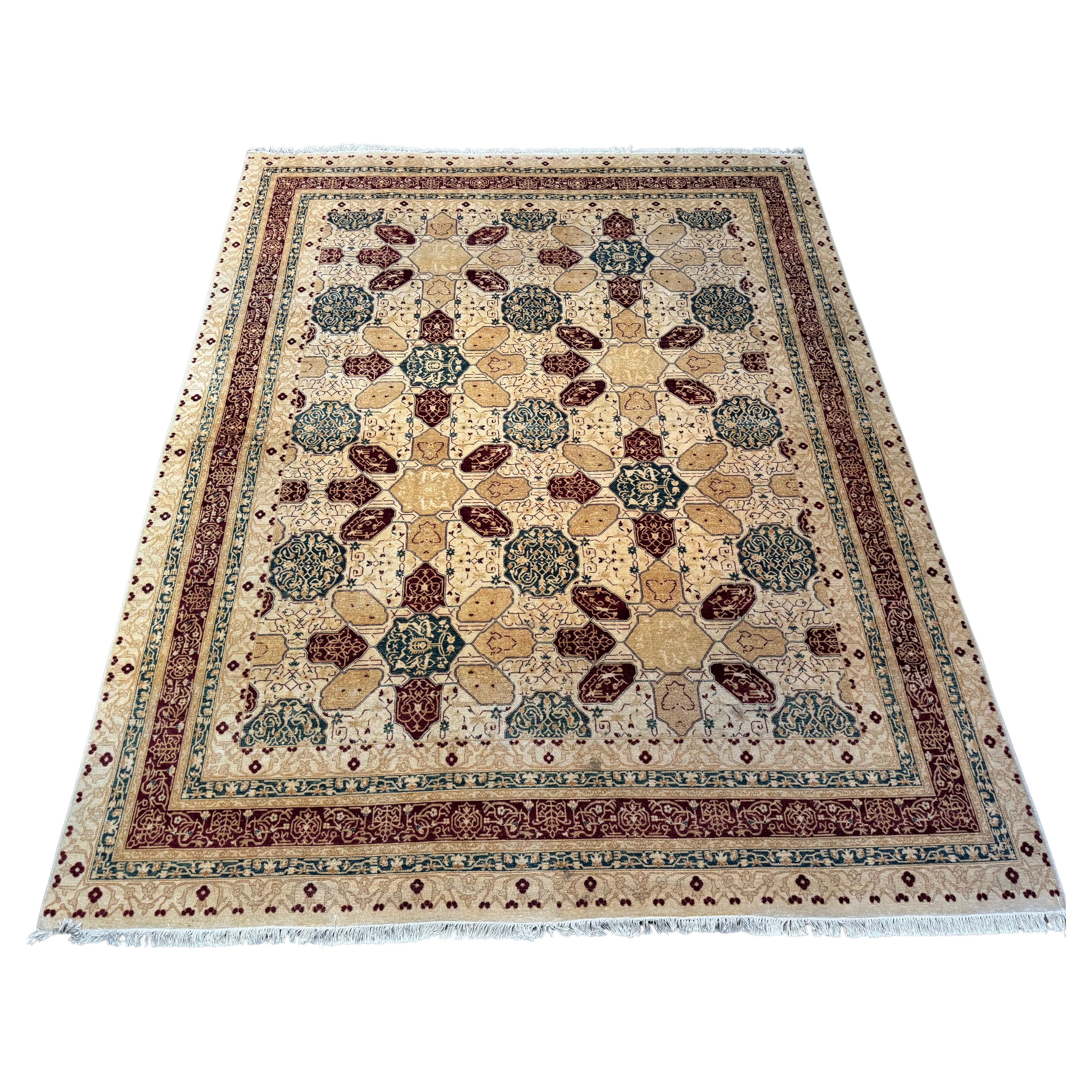 Vintage Lahore Hand-knotted Rug For Sale