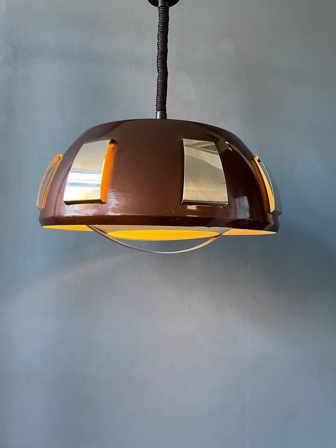 Vintage Lakro Amstelveen Pendant Light - Space Age Hanging Lamp, 1970s In Excellent Condition For Sale In ROTTERDAM, ZH