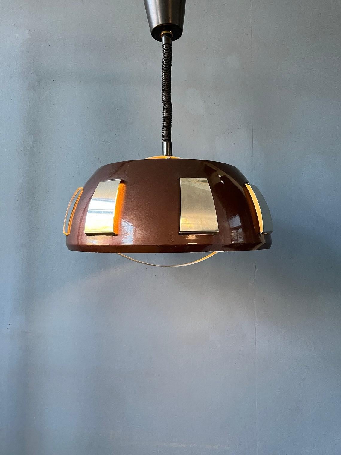 20th Century Vintage Lakro Amstelveen Pendant Light - Space Age Hanging Lamp, 1970s For Sale