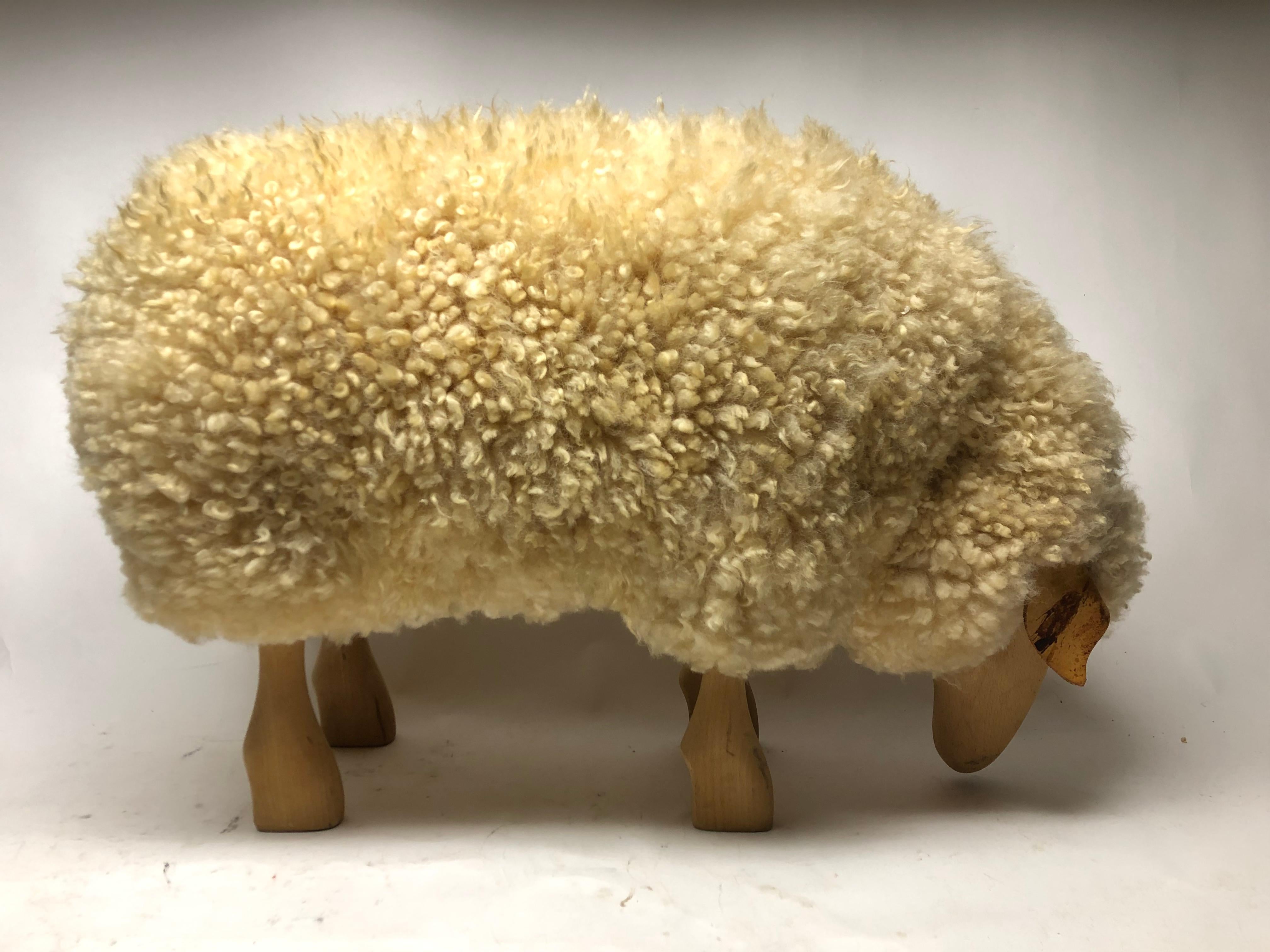 carved wooden sheep
