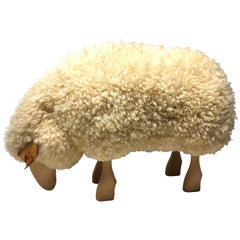 Vintage Carved Wood Sheep