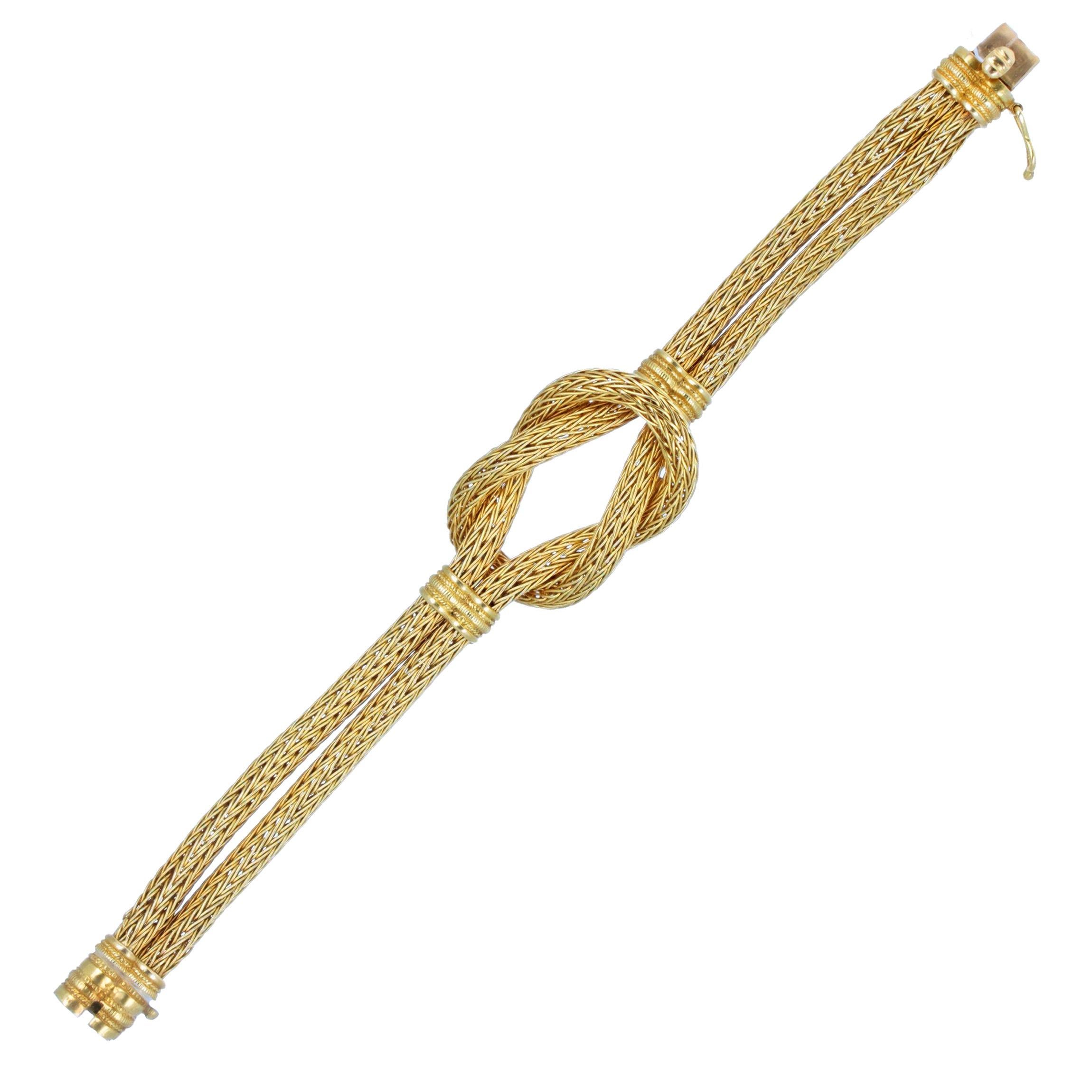 Vintage Lalaounis 18 Karat Gold Herkules-Knoten-Armband im Zustand „Gut“ in New York, NY