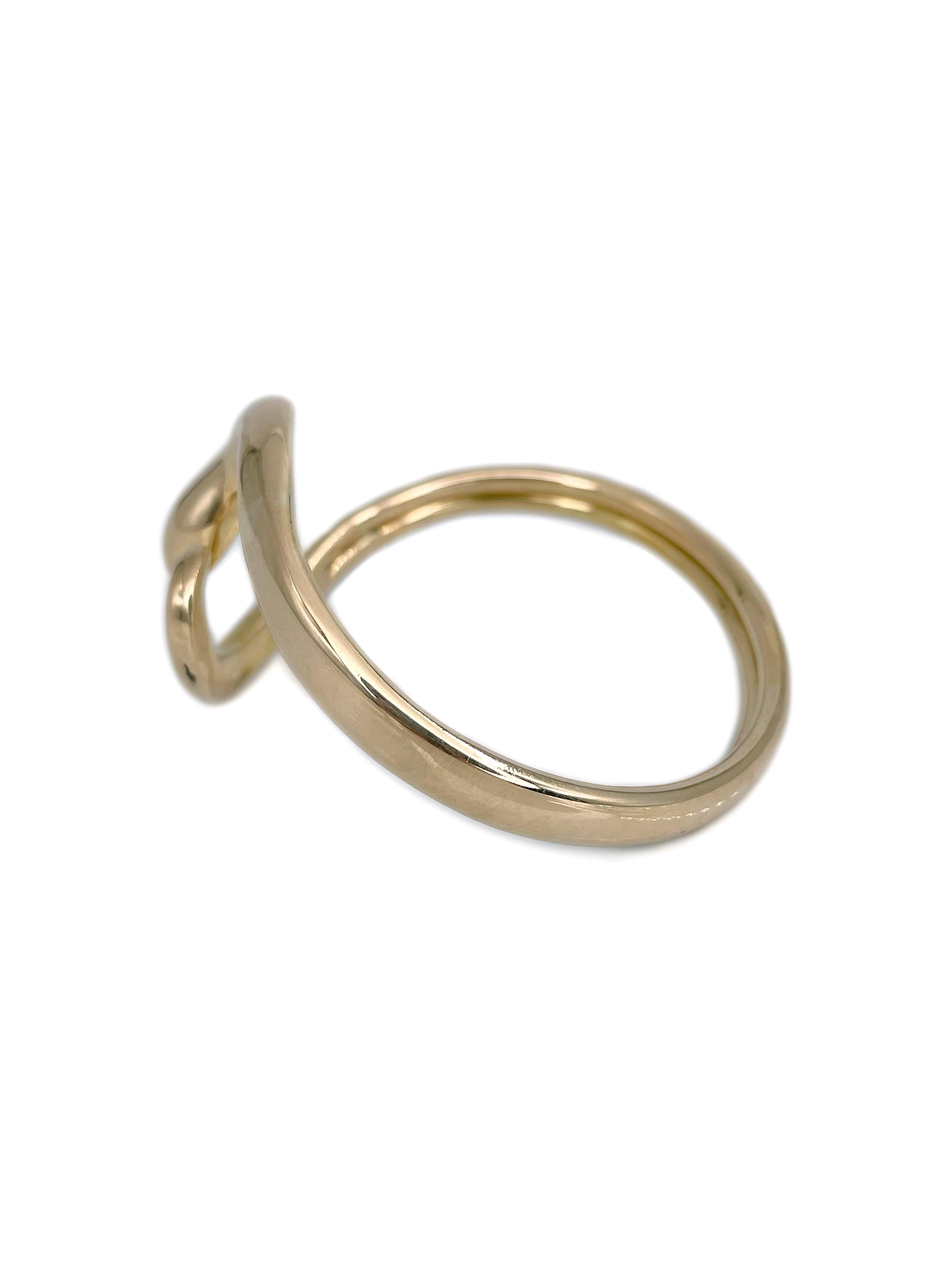 Modern Vintage Lalaounis 18 Karat Yellow Gold Snake Bangle Bracelet For Sale