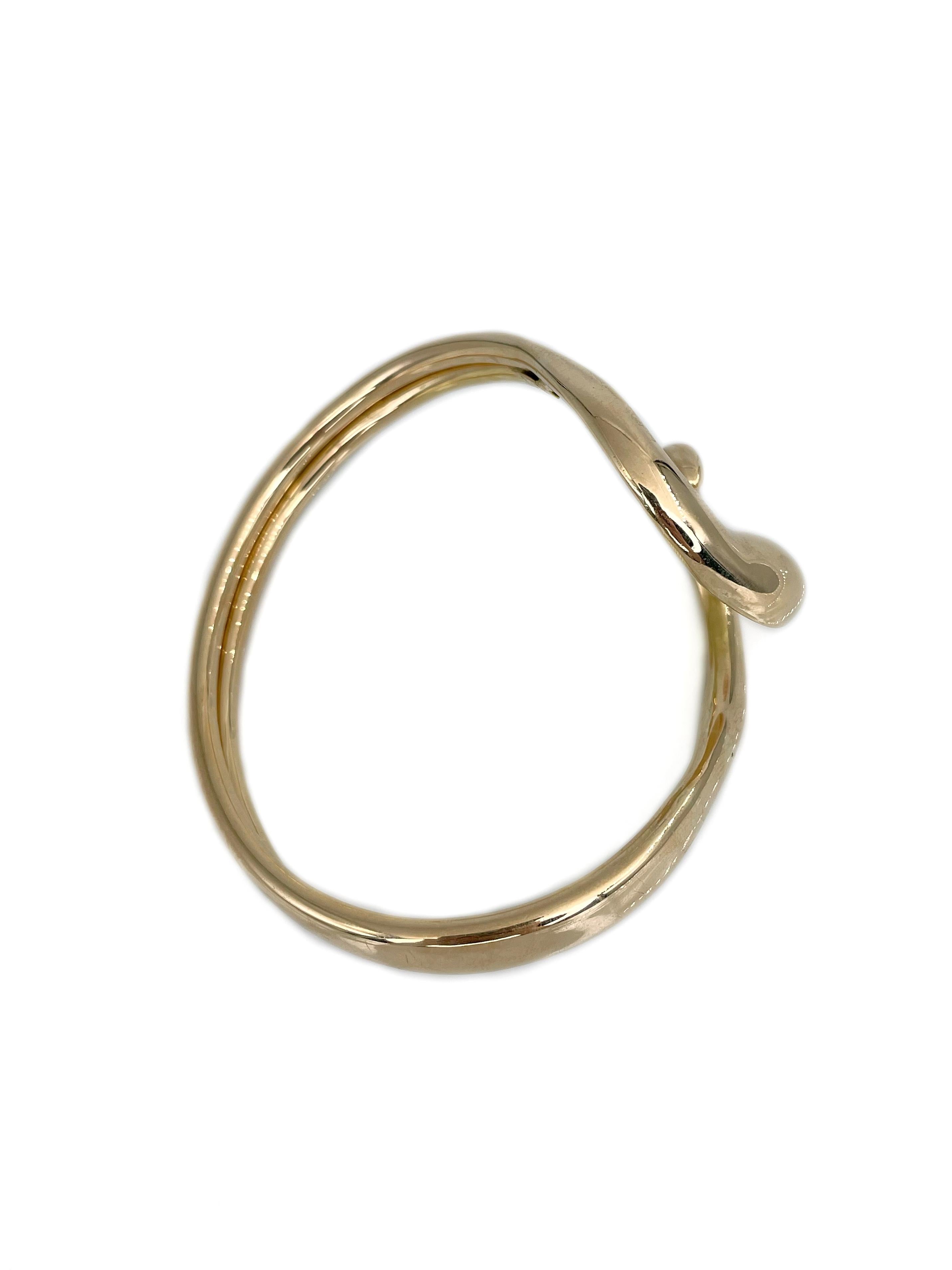Vintage Lalaounis 18 Karat Yellow Gold Snake Bangle Bracelet In Good Condition For Sale In Vilnius, Vilniaus apskr.
