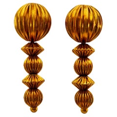 Lalaounis 18 Karat Gelbgold Perlen-Ohrringe
